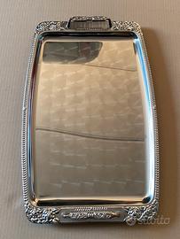 vassoio vintage inox specchio cesello