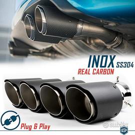 2 TERMINALI di Scarico Doppio in Fibra di Carboni