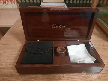 Cartier porta orologi/ valori in radica 