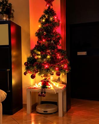 albero di natale con luminarie