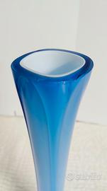 Vaso vetro Murano Soliflores Blu Cobalto vintage