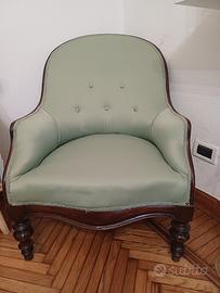  poltrona seta verde tiffany