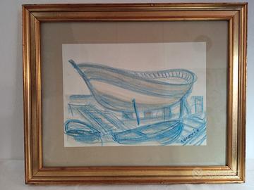 Carlo Cocquio - Barche - Pastello su carta