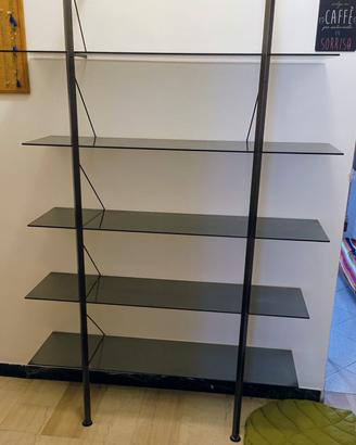 libreria in ferro e vetro temprato - 5 ripiani 