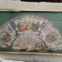 Ventaglio dell'800 dipinto su carta