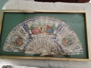 Ventaglio dell'800 dipinto su carta