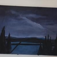 quadro 30 - fulmini nella notte viola