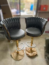 Coppia sgabelli moderni in velluto