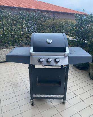 BARBECUE A GAS GRIGLIA E PIASTRA ACCIAIO INCLUSE