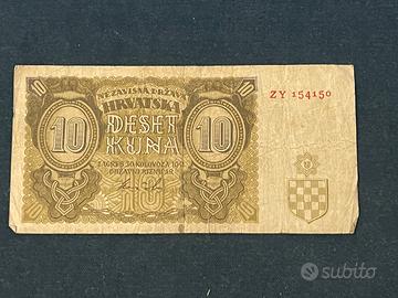 Croazia 10 Kuna 1941 NDH WWII