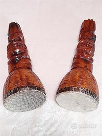 Sculture totem tiki tamburo/maracas