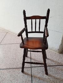 Seggiolone per bambole vintage anni 50/70 in legno