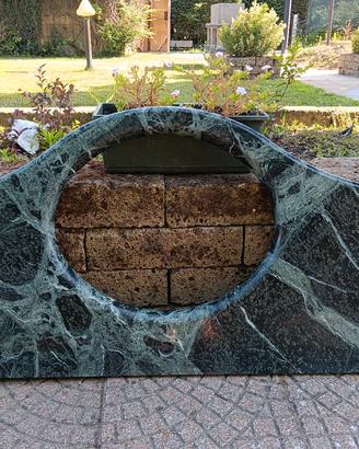 Piano lavabo bagno in marmo verde alpi
