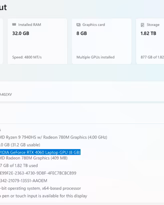 [Toscana/Roma] Zephyrus G14 4060 32GB Ryzen9