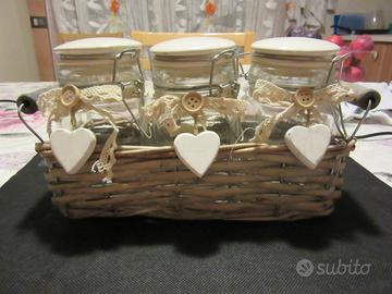 TRIO VASETTI CON CESTINO - idea regalo
