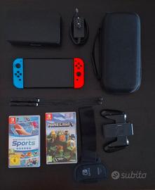 Nintendo Switch OLED + 2 Giochi + Custodia