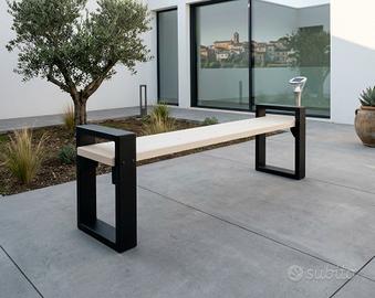 Panca industrial design legno massello artigianale