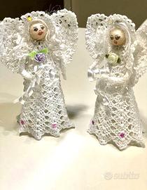 Coppia Angeli Uncinetto Artigianali