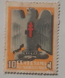 Francobollo erinnofilo 10 centesimi tubercolotici