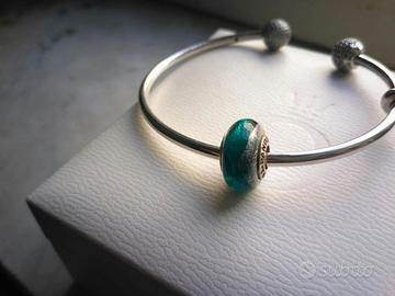 Pandora Murrina Turchese con venature argento
