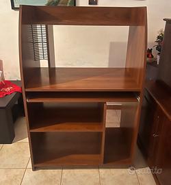 Scrivania 90x51x138cm con carrello per tastiera