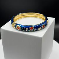 Bracciale vintage smaltato floreale