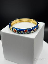 Bracciale vintage smaltato floreale