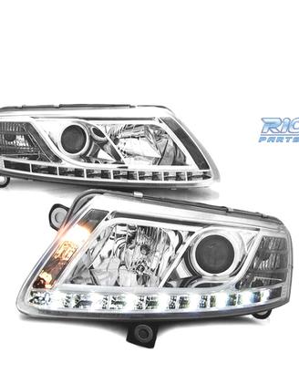 FARI AUDI A6 C6 04-08 CON DRL TRU CROMATI