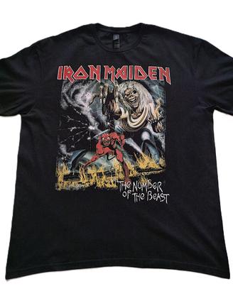Maglietta Gildan Iron Maiden Nera Vintage XL Ottim