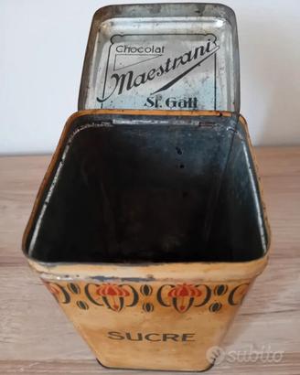 VECCHIA ANTICA SCATOLA DI LATTA MAESTRANI