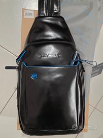 Zaino Monospalla Piquadro Blue Square Pelle Nuovo