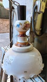 Lampadario Amis in ceramica e vetro opalino