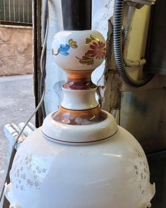 Lampadario Amis in ceramica e vetro opalino