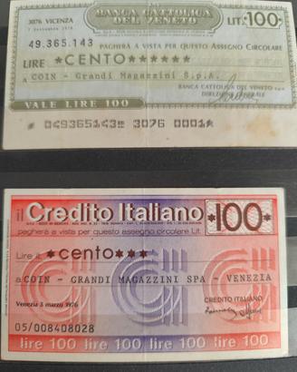 Coppia Mini Assegni 1976