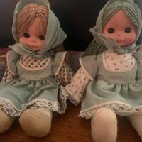 Coppia di bambole vintage campagnole 32 cm
