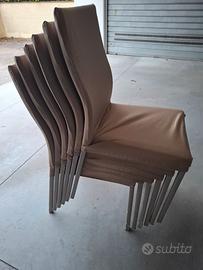 SET 6 SEDIE SOGGIORNO IN ECOPELLE