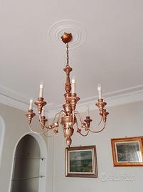 lampadario dorato 8 luci