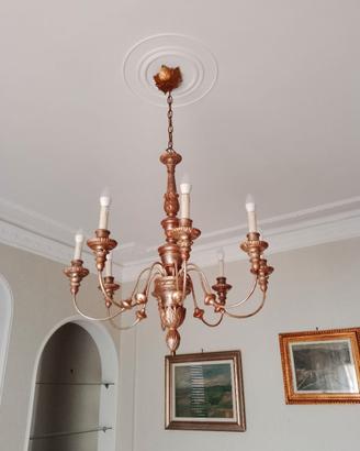 lampadario dorato 8 luci