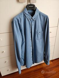 Camicia celeste Pull and Bear uomo