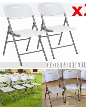Set di 2 sedie pieghevoli  eventi giardino gazebo