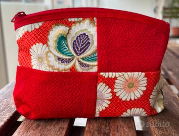 Pochette Giapponese in Tessuto Chirimen Patchwork