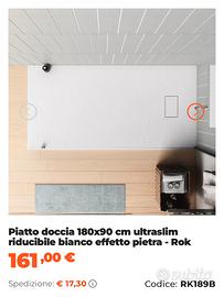 Piatto doccia 180x90 riducibile bianco