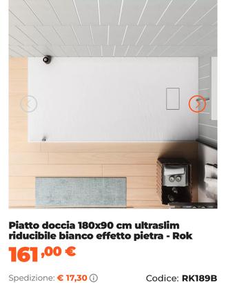 Piatto doccia 180x90 riducibile bianco