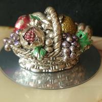 Cesto di Frutta Vintage Placcato Argento Barocco