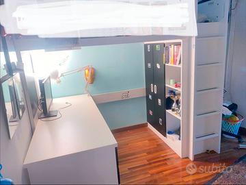 Letto a soppalco singolo IKEA SMASTAD