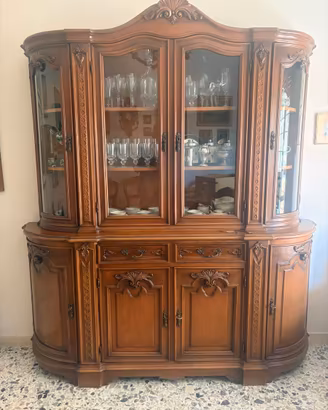 Sala da Pranzo Completa in Legno di Noce Anni 70