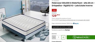 Materasso Ortopedico Waterfoam 120x20