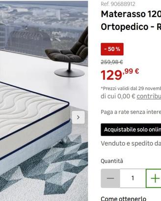 Materasso Ortopedico Waterfoam 120x20