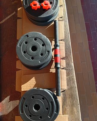 Set Manubrio Pesi 10Kg 