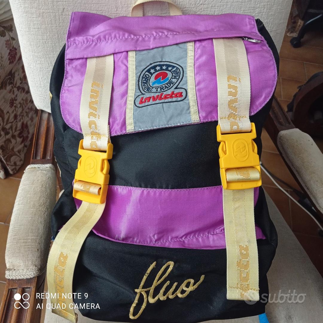 Zaino scolastico Invicta fluo anni 90 vintage Collezionismo In